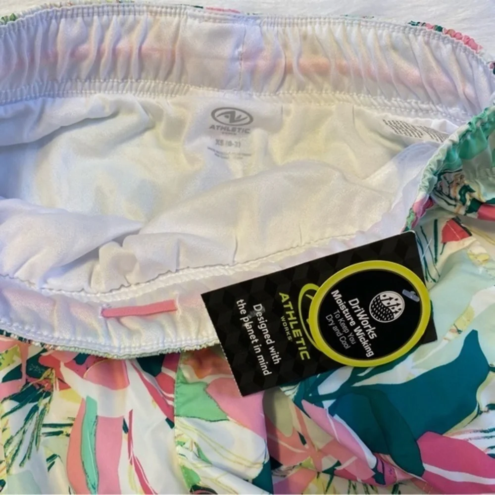 Athletic Works Running Shorts Womens Size XS Floral Print Lined Moisture‎